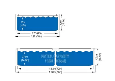 Бассейн каркасный Avenli 17803 со стальным каркасом, 188x127x42 см