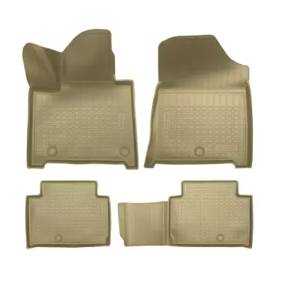 Коврики салонные для Hyundai Santa Fe V (MX5) (2023) (1,2 ряд, 7 мест) (бежевый)