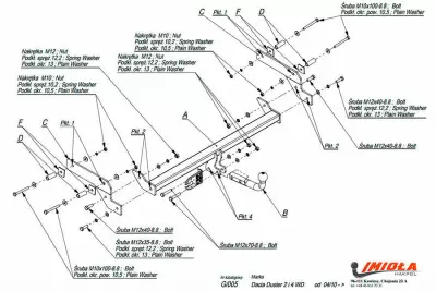 Фаркоп Imiola G/005 для Renault Duster 2010+ от Интернет-Магазина Autoboks.kz
