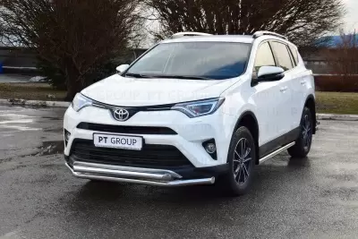 Защита переднего бампера двойная (НПС) Toyota RAV4 с 2013 от Интернет-Магазина Autoboks.kz