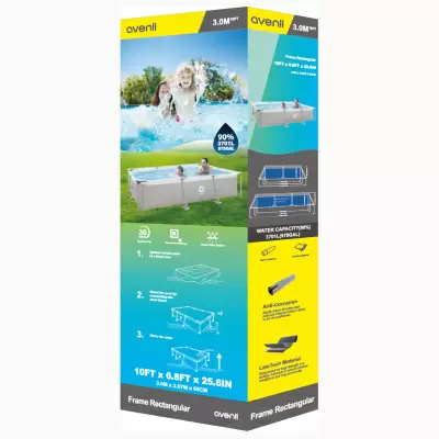 Бассейн каркасный Avenli 17771 со стальным каркасом, 300x207x65 см