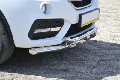 Защита переднего бампера двойная с каплями O63/63 мм (НПС - нерж.) LIFAN X60 с 2017 от Интернет-Магазина Autoboks.kz