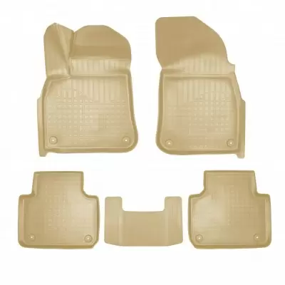 Коврики салонные для Volkswagen Touareg III 3D (2018) (бежевый)