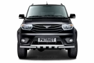 Защита переднего бампера двойная с клыками O63/63мм (НПС - нерж.) UAZ Patriot с 2014 от Интернет-Магазина Autoboks.kz