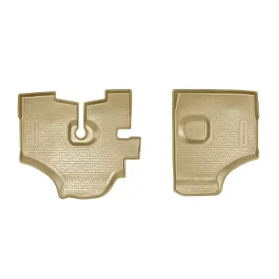 Коврики салонные для Chevrolet DAMAS 3D 2014 (микровэн) (передняя пара) (бежевый)