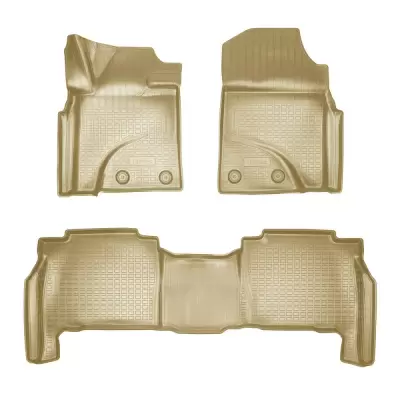 Коврики салонные для Toyota LC-200 (J20A) 3D (2012-2021) (5-7 мест) (бежевый)