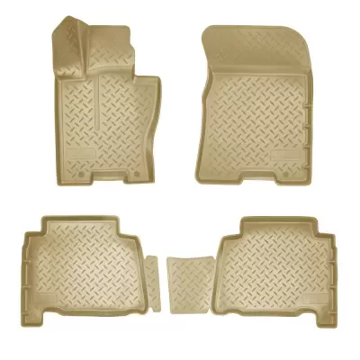 Коврики салонные для Kia Mohave 3D (2021) (с напольной педалью) (бежевый)