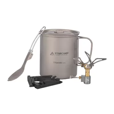 Плитка-горелка с кружкой из титана STARCAMP HX-TKT01