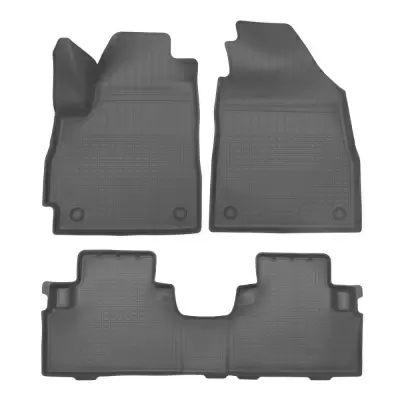 Коврики салонные для JETOUR X70 (1 и 2 ряд) 3 шт (2020-2025) (серый)