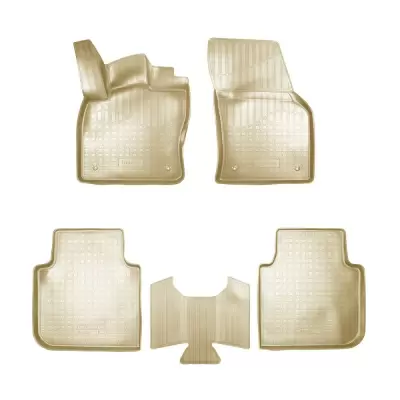 Коврики салонные для Volkswagen Tiguan II Allspace 3D (2017) (бежевый)