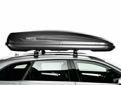 Автобокс Hapro Traxer 8.6 (530 л) черный матовый двустороннее от интернет-магазина AUTOBOKS.kz. 