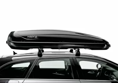Автобокс Hapro Traxer 8.6 (530 л) черный глянцевый двустороннее от интернет-магазина AUTOBOKS.kz. 