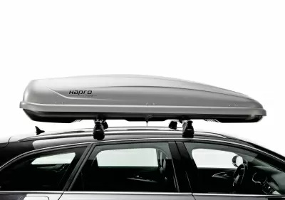 Автобокс Hapro Traxer 8.6 (530 л) серый матовый двустороннее от интернет-магазина AUTOBOKS.kz. 