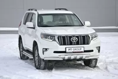 Защита переднего бампера двойная с зубьями O63/63мм (НПС) Toyota LAND CRUISER PRADO 150 2017- от Интернет-Магазина Autoboks.kz