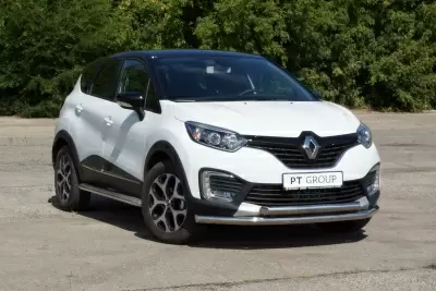Защита переднего бампера двойная O63/63 мм (НПС) на Renault KAPTUR с 2016 от Интернет-Магазина Autoboks.kz