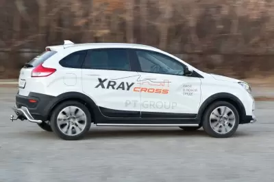 Защита порогов вогнутая O51 мм (НПС) LADA XRAY Cross с 2018 от интернет-магазина AUTOBOKS.kz. 
