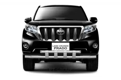 Защита переднего бампера двойная с пластинами O63/63мм (НПС) Toyota LAND CRUISER PRADO 150 2013-2016