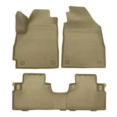 Коврики салонные для JETOUR X70 (1 и 2 ряд) 3 шт (2020-2025) (бежевый)