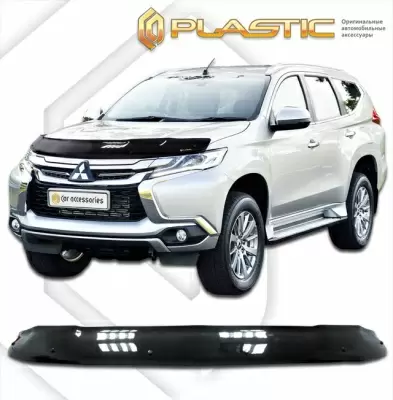 Мухобойка (дефлектор капота) для Mitsubishi Pajero Sport 2016+  (арт. 2010010112561)