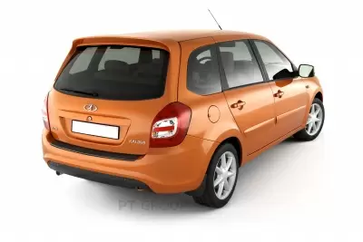 Накладка на задний бампер (ABS, черное тиснение) LADA KALINA Cross / KALINA II универсал с 2013 на автомобиль от Интернет-Магазина Autoboks.kz