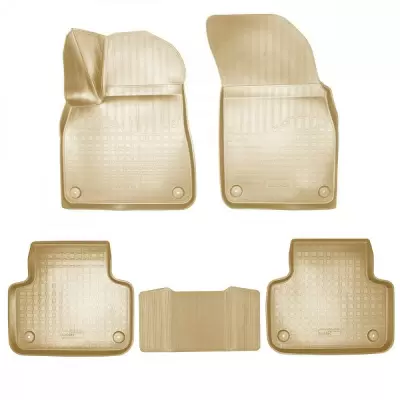Коврики салонные для Audi Q7 (2015) (3 ряд) (бежевый)