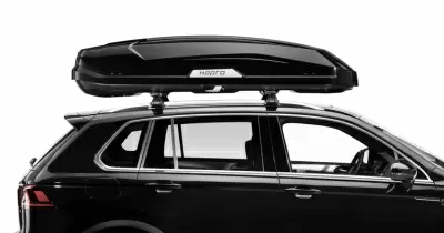 Автобокс Hapro Trivor 560 (560 л) черный глянцевый двустороннее от интернет-магазина AUTOBOKS.kz. 