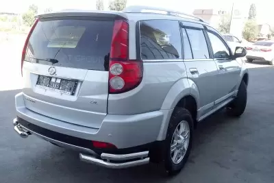 Защита заднего бампера двойная угловая O63/51 мм (НПС) Great Wall HOVER H3 2014-2016 от Интернет-Магазина Autoboks.kz