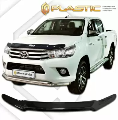 Мухобойка (дефлектор капота) для Toyota Hilux 2015-2020 (арт. 2010010111588)