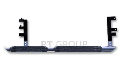 Защита порогов с накладками O76 мм (НПС) Chevrolet NIVA с 2009