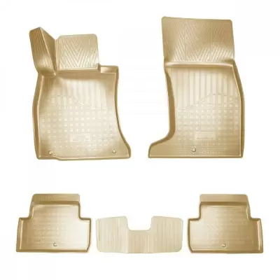 Коврики салонные для Genesis G70 3D (2017) (задний привод) (бежевый)