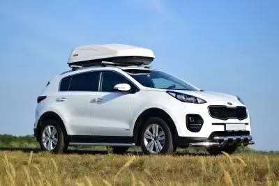 Защита переднего бампера двойная с зубьями O63/63мм (НПС) KIA Sportage 2016- от Интернет-Магазина Autoboks.kz