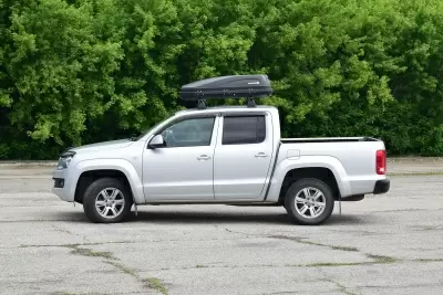 Автобокс на крышу PT-Group Аэродинамический "ACTIVE S"  Черный ДВУСТОРОННЕЕ открывание от интернет-магазина AUTOBOKS.kz. 