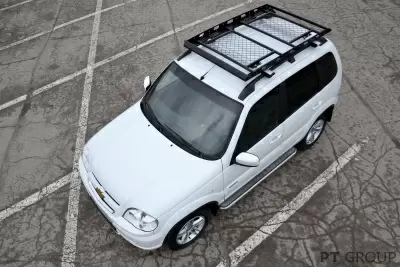 Багажник-корзина двухсекционная универсальная с основанием-решетка (ППК) 1630х1110мм под попереч от интернет-магазина AUTOBOKS.kz. 