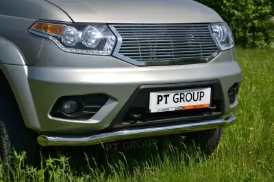 Защита переднего бампера O63мм "Волна" (НПС - нерж.) УАЗ Патриот с 2014 от Интернет-Магазина Autoboks.kz