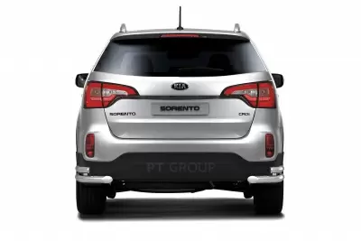 Защита заднего бампера двойная угловая O63/51мм (НПС) KIA Sorento 2014 от Интернет-Магазина Autoboks.kz