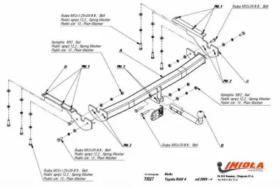 Фаркоп Imiola T/027 для Toyota RAV 4 2005-2010 от Интернет-Магазина Autoboks.kz