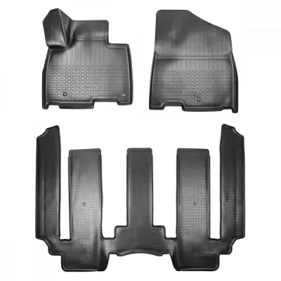 Коврики салонные для Kia Carnival IV 3D (2020) (1, 2 ряд 8-ми местная версия)