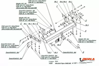 Фаркоп Imiola Y/026 для Mitsubishi Pajero 2007+ от Интернет-Магазина Autoboks.kz