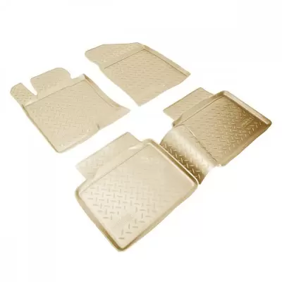 Коврики салонные для Kia Mohave I (+рестайлиг 1,2) (2008) (3 ряд) (Po) (бежевый)