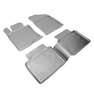 Коврики салонные для Kia Mohave I (+рестайлиг 1,2) (2008) (3 ряд) (Po) (серый)