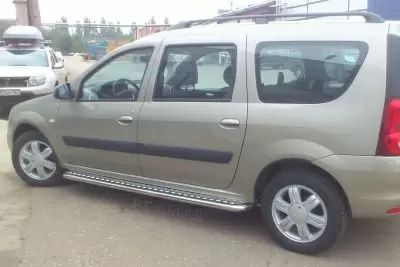 Защита порогов с алюминиевой площадкой O51 мм (НПС) LADA Largus c 2012 от интернет-магазина AUTOBOKS.kz. 