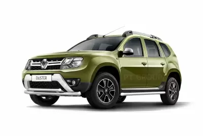 Защита переднего бампера двойная O63/51 мм (НПС - нерж.) на Renault Duster с 2012 от Интернет-Магазина Autoboks.kz
