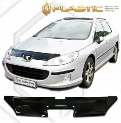 Мухобойка (дефлектор капота) для Peugeot 407 2004-2011 (арт. 2010010109837)