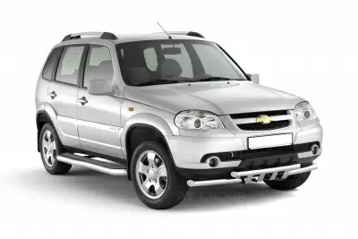 Защита переднего бампера двойная с зубьями O63/51 мм (НПС) Chevrolet NIVA с 2009 от Интернет-Магазина Autoboks.kz