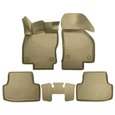 Коврики салонные для Volkswagen Golf VIII 3D (2017) (бежевый)