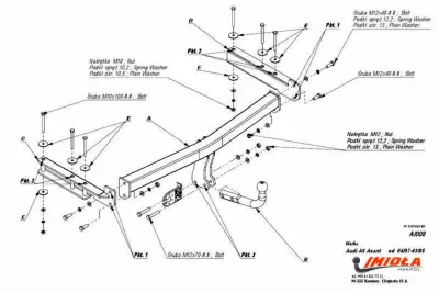 Фаркоп Imiola A/008 для Audi A6 1998-2005 от Интернет-Магазина Autoboks.kz