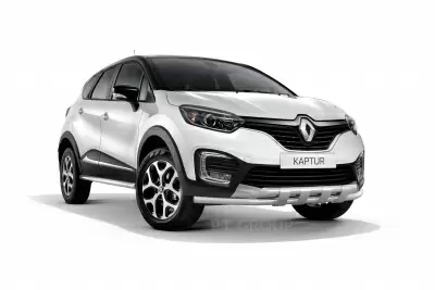Защита переднего бампера двойная с пластинами O63/63 мм (НПС) на Renault KAPTUR с 2016 от Интернет-Магазина Autoboks.kz