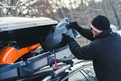 Автобокс Kamei Husky 510 черный матовый двустороннее от интернет-магазина AUTOBOKS.kz. 