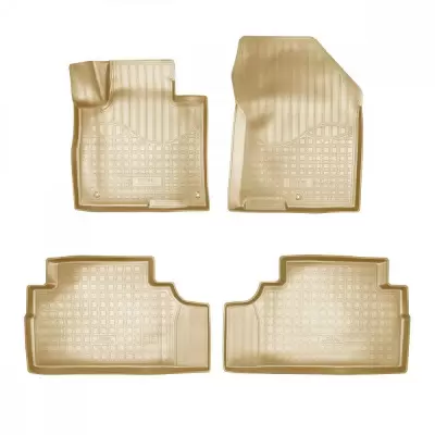 Коврики салонные для Hyundai Santa Fe (DM) (2012) (7 мест) (3 ряд) (бежевый)