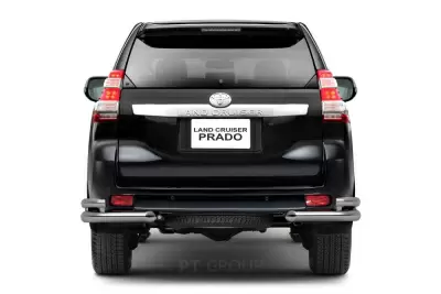 Защита заднего бампера двойная угловая O63/51мм (НПС) Toyota LAND CRUISER PRADO 150 2013-2016